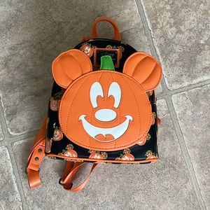 EUC Loungefly Mickey pumpkin backpack